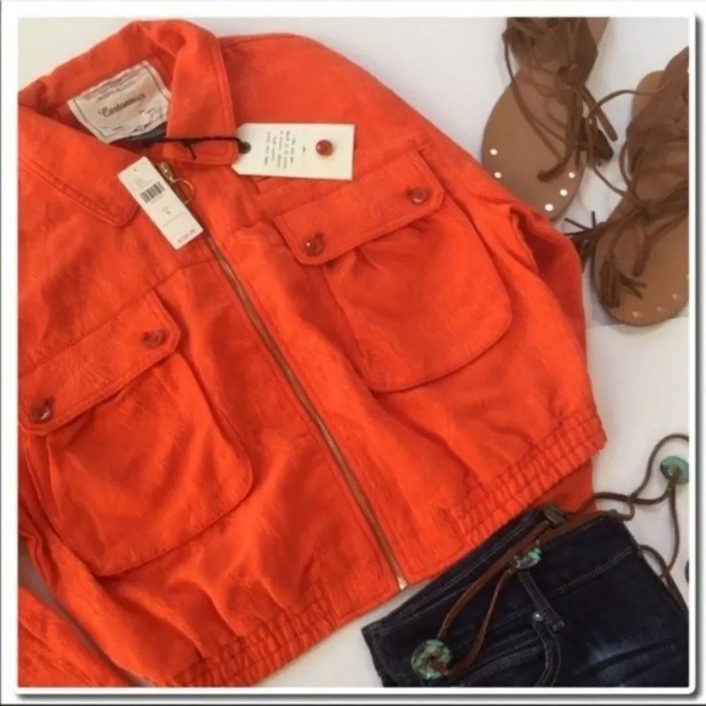 𝅺anthropologie Linen Cropped Jacket - Picture 5 of 6